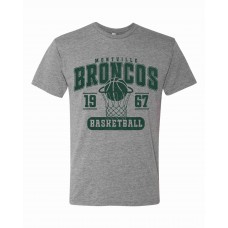 Montville Broncos Basketball "Retro Design" Unisex Triblend Tee